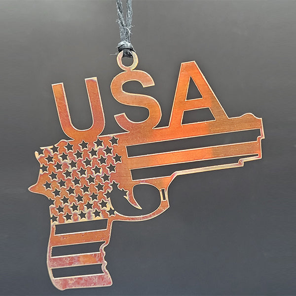 J&R Senior Sheetmetal copper 2nd amendment ornament