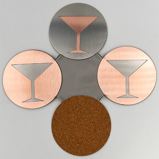 Martini Glass Coaster Set