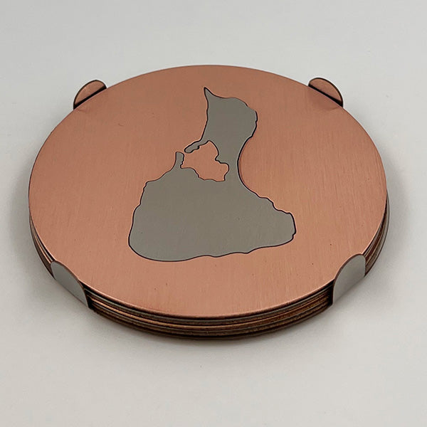 J&R Senior Sheetmetal copper Block Island coasters